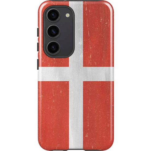 Denmark Flag Distressed Galaxy S23 Pro Case
